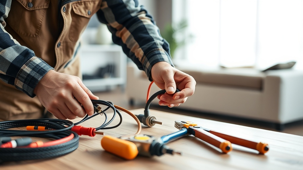 Detalle de un tablero eléctrico con un disyuntor activado tras un cortocircuito