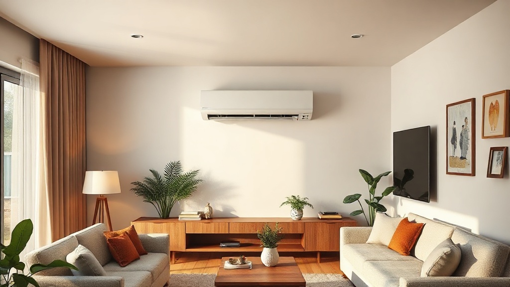Aire acondicionado split instalado en living, elegido según el tamaño del ambiente