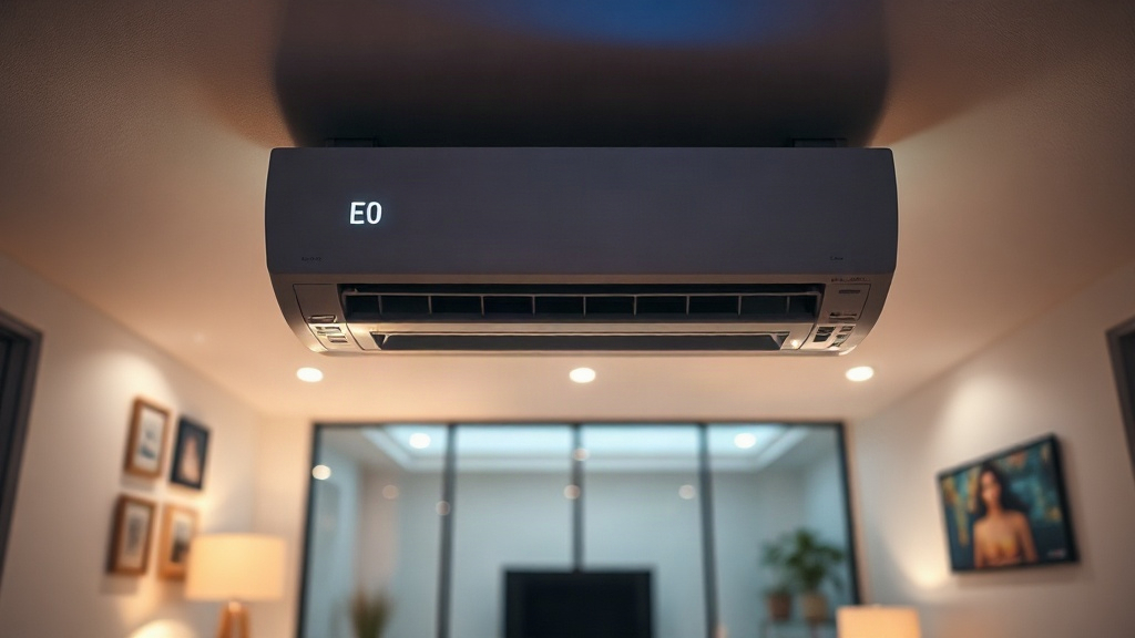 Pantalla de aire acondicionado split marcando el código de error E0